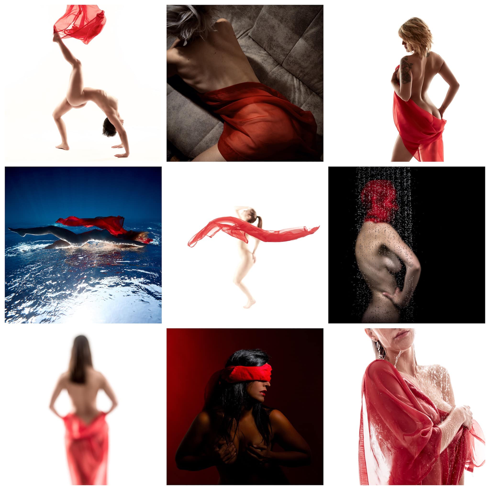 Kristian Dill Photographe Projet RedSquare Nu Tissu Rouge Grille Kristian Dill Photographe Projet RedSquare Nu Tissu Rouge Grille
